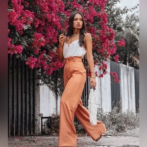 NWOT Wide Leg Flowy Pleated Trouser Pants